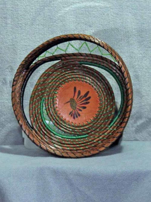 Free Form Pine Needle Humming Bird Basket